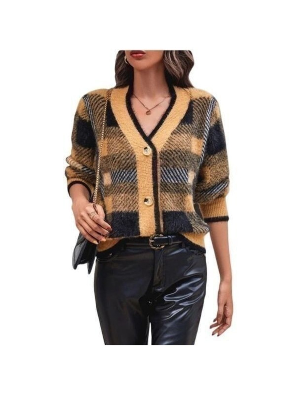 English Factory Checkered Cardigan Sz S